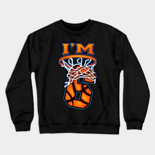 Kids 6th Birthday Basketball I'm 6 Boy Girl 6th Birthday Crewneck Sweatshirt